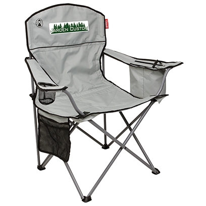 Light Gray Cooler Quad Chair with Full Color Transfer on the front