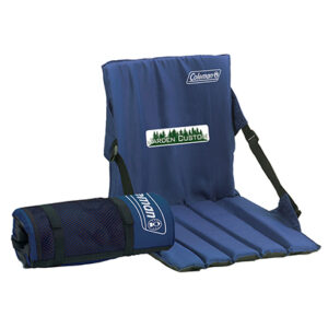 Blue Stadium Seat with Full Color Transfer on the front