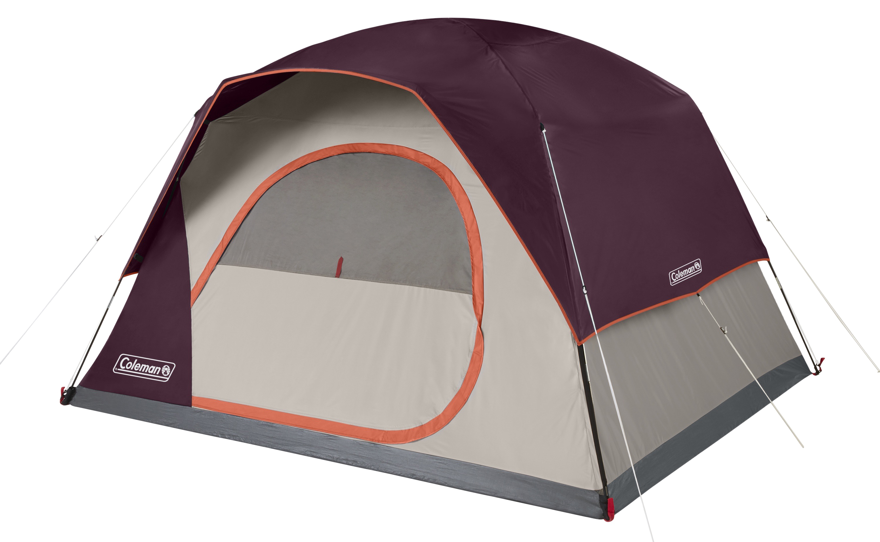 Maroon 6-Person Skydome Coleman Tent with Full Color Transfer.